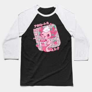 Axolotl kawaii Strawberry Milk Japanese Baseball T-Shirt